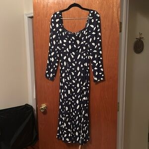 Navy dress from Reformation